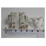 Vintage Japan Ceramic Windmill Figurines and Pitcher Set