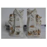 Vintage Japan Ceramic Windmill Figurines and Pitcher Set