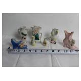 Set of 7 Vintage Porcelain Vases and Shoe Planters