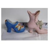 Set of 7 Vintage Porcelain Vases and Shoe Planters