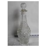 Vintage Cut Glass Decanter with 6 Ruby Red Glasses Set