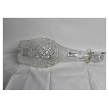 Vintage Cut Glass Decanter with 6 Ruby Red Glasses Set