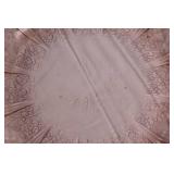 Cherry Blossom Pink Depression Glass Plate Set with Handled Tray