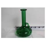 Set of Elegant Glassware: Green Centerpiece Bowl, Blue Compote, and Vase