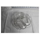 Set of Elegant Glassware: Green Centerpiece Bowl, Blue Compote, and Vase