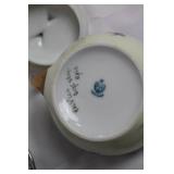 Vintage Tea Set with Hand Painted Cups and Floral Creamer & Sugar Set