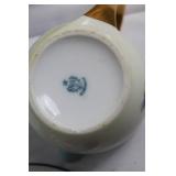 Vintage Tea Set with Hand Painted Cups and Floral Creamer & Sugar Set