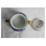 Vintage Tea Set with Hand Painted Cups and Floral Creamer & Sugar Set