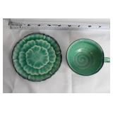 Vintage Tea Set with Hand Painted Cups and Floral Creamer & Sugar Set