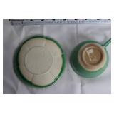 Vintage Tea Set with Hand Painted Cups and Floral Creamer & Sugar Set