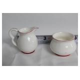 Vintage Ceramic Set: Salt & Pepper Shakers, Creamer, Sugar Bowl, Coasters