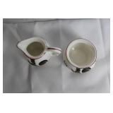 Vintage Ceramic Set: Salt & Pepper Shakers, Creamer, Sugar Bowl, Coasters