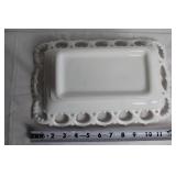 Collection of 5 Decorative Milk Glass and Pyrex Dishes