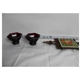 Collection of Ruby Red Glass Dinnerware and Decorative Tile