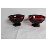 Collection of Ruby Red Glass Dinnerware and Decorative Tile