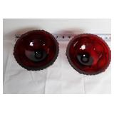Collection of Ruby Red Glass Dinnerware and Decorative Tile