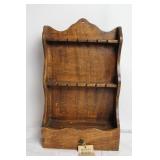 Vintage Wooden Wall-Mounted Spice Rack with Drawer