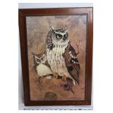 Owl Family Print in Wooden Frame by Reuards Scrizzi