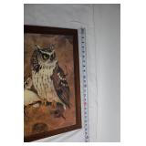 Owl Family Print in Wooden Frame by Reuards Scrizzi