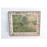 Vintage 1952 Framed Landscape Oil Painting