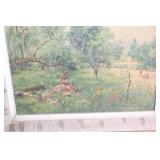 Vintage 1952 Framed Landscape Oil Painting