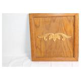 Pair of Oak Cabinet Doors with Decorative Wood Inlay