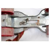 Vintage Adjustable Metal Roller Skates with Red Wheels