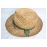 Set of 2 Vintage Straw Fedora Hats