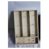 Set of 3 Vintage Wooden Drawer Inserts with Painted Design