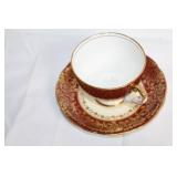 Set of 5 Vintage Floral Pattern Teacups and Saucers