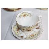 Set of 5 Vintage Floral Pattern Teacups and Saucers