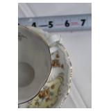 Set of 5 Vintage Floral Pattern Teacups and Saucers