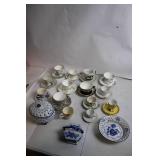 Collection of 20 Vintage Porcelain Tea and Coffee Cups with Floral Designs