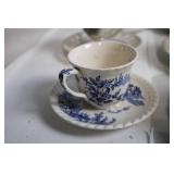 Collection of 20 Vintage Porcelain Tea and Coffee Cups with Floral Designs