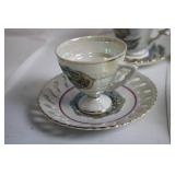 Collection of 20 Vintage Porcelain Tea and Coffee Cups with Floral Designs