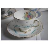 Collection of 20 Vintage Porcelain Tea and Coffee Cups with Floral Designs