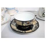 Collection of 20 Vintage Porcelain Tea and Coffee Cups with Floral Designs