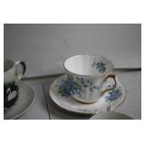 Collection of 20 Vintage Porcelain Tea and Coffee Cups with Floral Designs