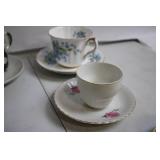 Collection of 20 Vintage Porcelain Tea and Coffee Cups with Floral Designs