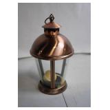 Copper Finish Decorative Lantern with Glass Panels