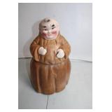 Vintage Ceramic Monk Cookie Jar with Removable Lid