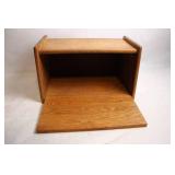 Vintage Wooden Bread Box with Floral Tile Design