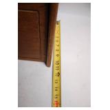 Vintage Wooden Bread Box with Floral Tile Design