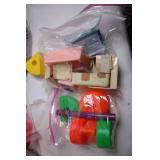 Vintage Lot of Dolls, Blocks, and Play Accessories