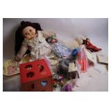 Vintage Lot of Dolls, Blocks, and Play Accessories