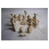 Vintage Porcelain Nativity Scene Set with 14 Pieces
