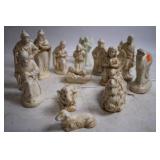 Vintage Porcelain Nativity Scene Set with 14 Pieces