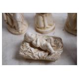 Vintage Porcelain Nativity Scene Set with 14 Pieces