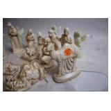 Vintage Porcelain Nativity Scene Set with 14 Pieces