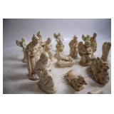 Vintage Porcelain Nativity Scene Set with 14 Pieces